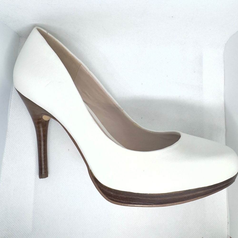 Nine West Women's Classic White Heels Pumps Platform - Picture 3 of 7